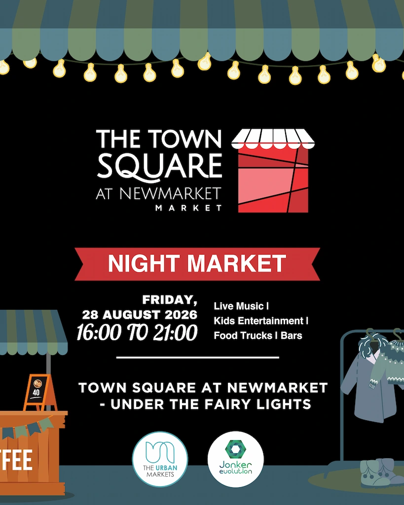 Town square night market banner